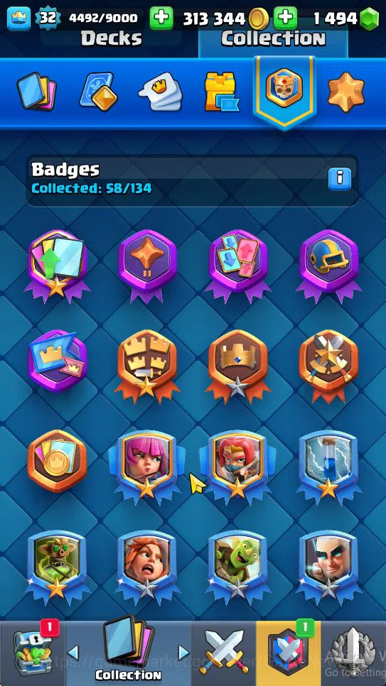 Clash Royale Accounts Midgame Lv 32|Trophy 8199|KTL 11|Limited Skin|Card 119| 1 Hero 5 EVO 8 Champ 19 Legendary 33 Epic 30 18