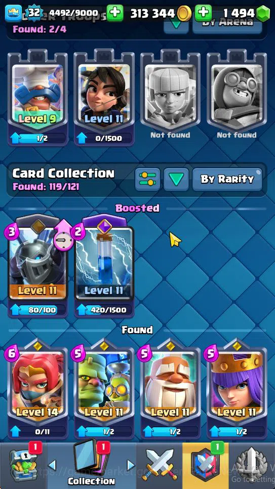 Clash Royale Accounts Midgame Lv 32|Trophy 8199|KTL 11|Limited Skin|Card 119| 1 Hero 5 EVO 8 Champ 19 Legendary 33 Epic 30 5