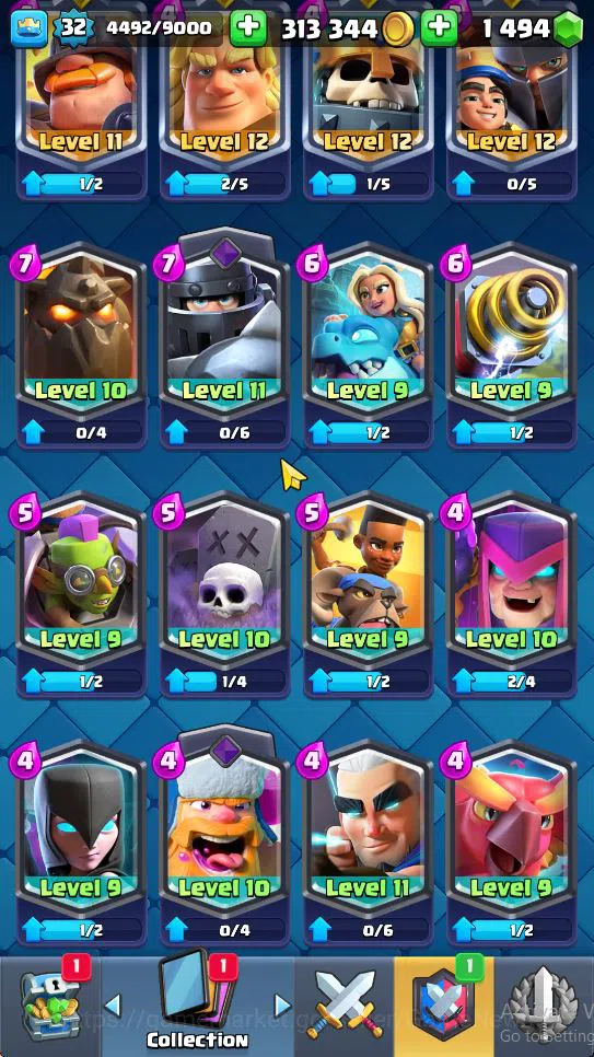 Clash Royale Accounts Midgame Lv 32|Trophy 8199|KTL 11|Limited Skin|Card 119| 1 Hero 5 EVO 8 Champ 19 Legendary 33 Epic 30 6