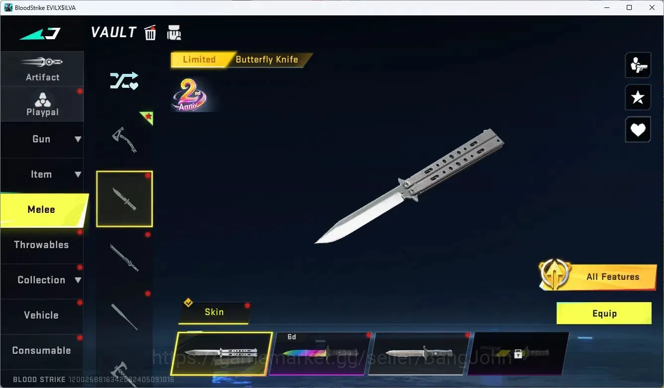 Blood Strike Accounts ASIA  | 3 Collab Skins | 2 Limited Skins | 6 Legen image 17