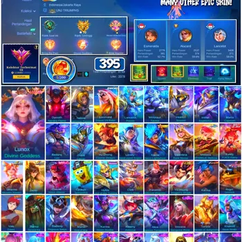 Mobile Legends: Bang Bang Accounts #4350 395 Skins | Lunox Divine Goddess (LEGEND) | Leomord Diavel V4 Rider (DUCATI) | Vale