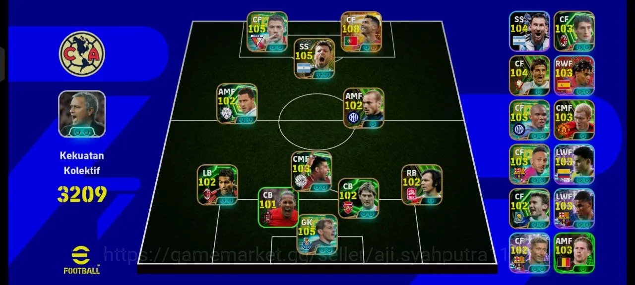 eFootball Accounts Legends & Iconic Players 3209 | BIG TIME CR.7 (108) • Casillas 105 • David Villa 104 • Eto’O 103 • FRANK 1