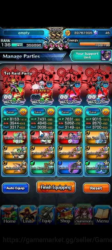 Grand Summoners Accounts Global|Rank 136|30 Ascend+20 TW|(Roy,Inumuta,Hajim image 3