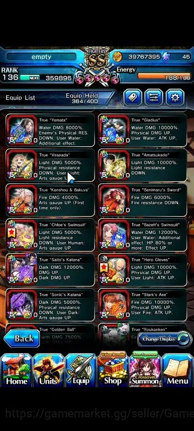Grand Summoners Accounts Global|Rank 136|30 Ascend+20 TW|(Roy,Inumuta,Hajim image 6