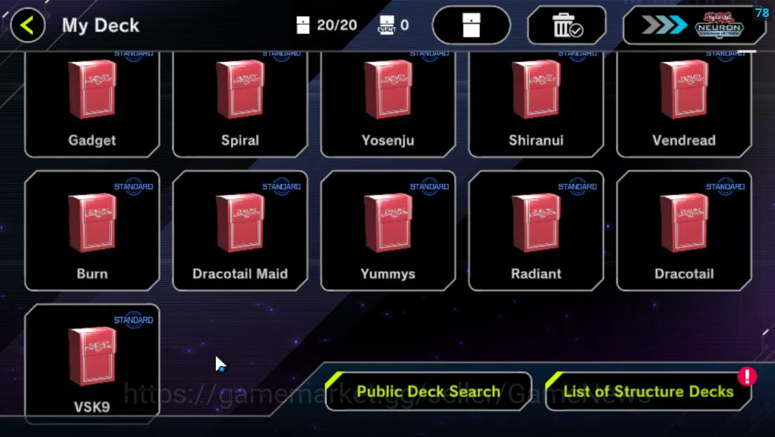 Yu-Gi-Oh! Master Duel Accounts Mid-Level Lv 18 | 20 Deck |VSK9,Radiant Typhoon,Dracotail,Yummys,Time Lord,Etc|Ranked 3