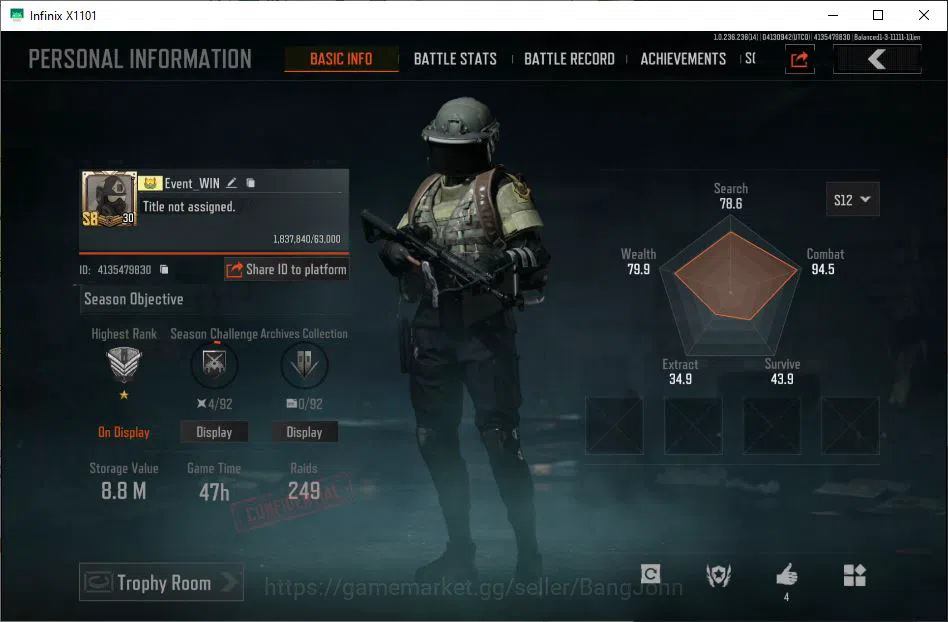 Arena Breakout Others Mobile|LvL 30|SV 8,8M|CV 6,3M|SKIN 03 HEAVY MORE D image 1