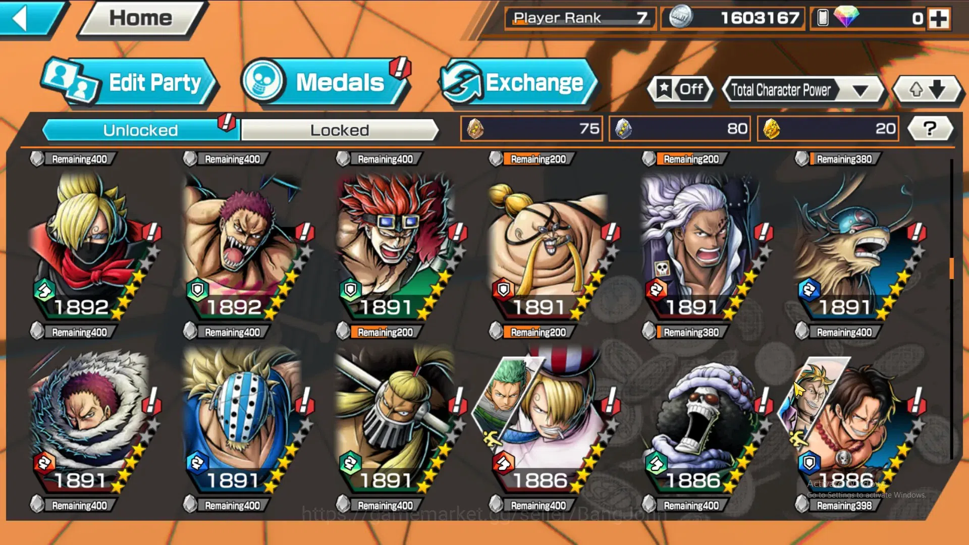 One Piece Bounty Rush Accounts GLOBAL|EX 2|Kizaru,G5 Luffy| Rank 7|more detail ch image 5