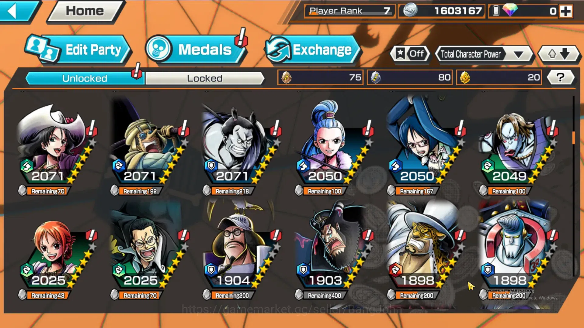One Piece Bounty Rush Accounts GLOBAL|EX 2|Kizaru,G5 Luffy| Rank 7|more detail ch image 7