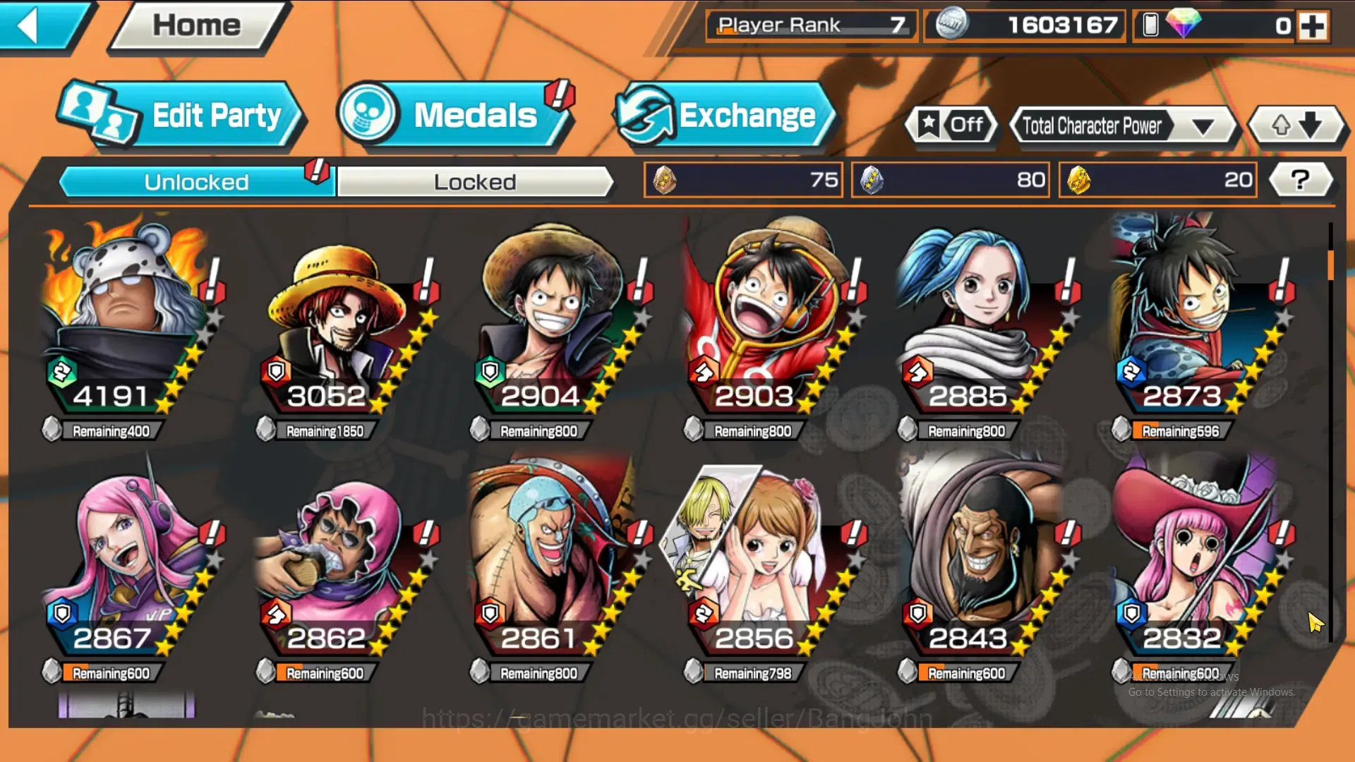 One Piece Bounty Rush Accounts GLOBAL|EX 2|Kizaru,G5 Luffy| Rank 7|more detail ch image 9