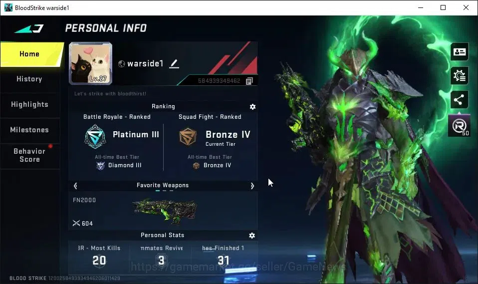Blood Strike Accounts ASIA|ETERNAL VOLT-DeathClaw|ULTRA FN2000-Limbo Lv2 image 2
