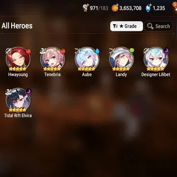 Epic Seven Accounts Starter Global Unverif|Starter|2ML (Tidal Rift Elvira,DLilbert)|PoH+Bless ON|SS 1.2K|50