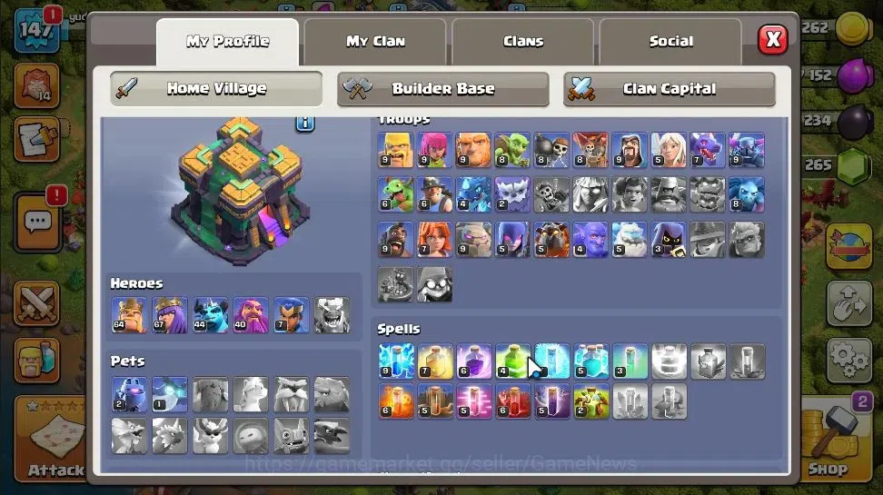 Clash of Clans Accounts LV 147|TH 14 - BH 8|Limited Skin|HH 8|BK 64,AQ 67, image 3