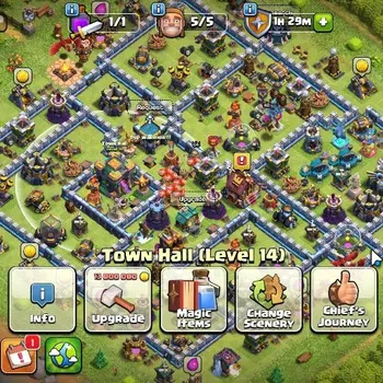 Clash of Clans High-End LV 147|TH 14 - BH 8|Limited Skin|HH 8|BK 64,AQ 67, image 1