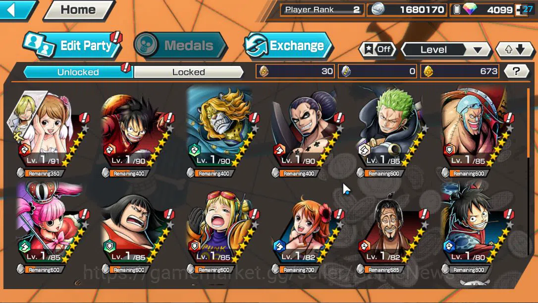 One Piece Bounty Rush Accounts Global|Android Only|Ready Gacha|RainbowDiamond 409 image 3