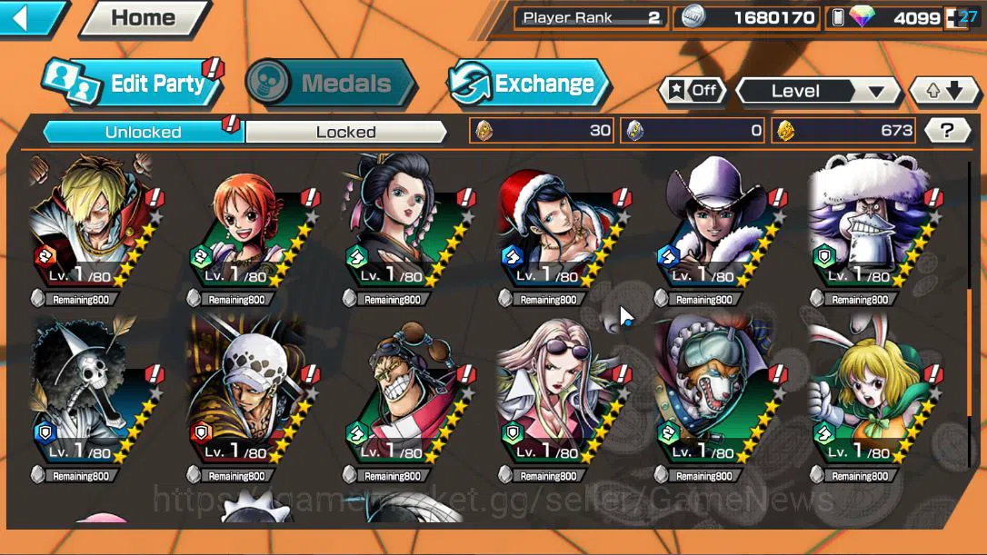One Piece Bounty Rush Accounts Global|Android Only|Ready Gacha|RainbowDiamond 409 image 4