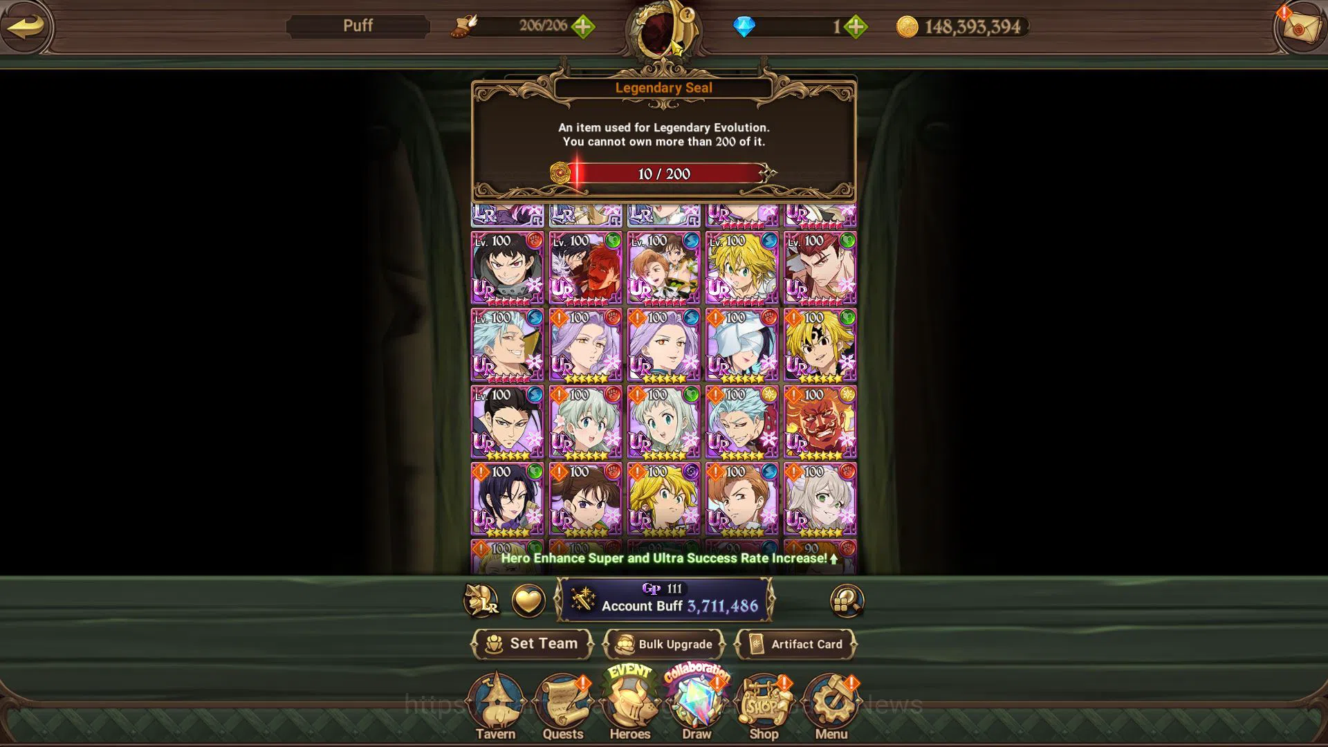 The Seven Deadly Sins: Grand Cross Accounts Global|3,7 M CC|3 LR+8 UR+Collab Fire Force|Gowthe image 4
