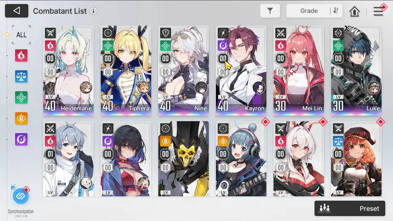 Chaos Zero Nightmare Accounts GLOBAL Lv 35|6 SSR[Heidemarie,Tiphera,Nine+Sign,Lu image 3