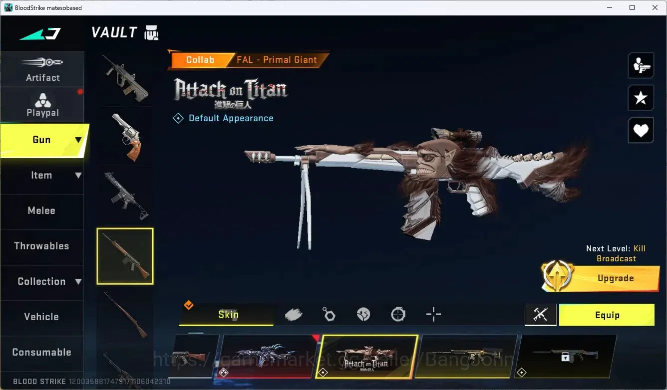 Blood Strike Accounts ASIA | 4 AOT COLLAB GUNS | AOT Mikasa | Eternal AU image 6