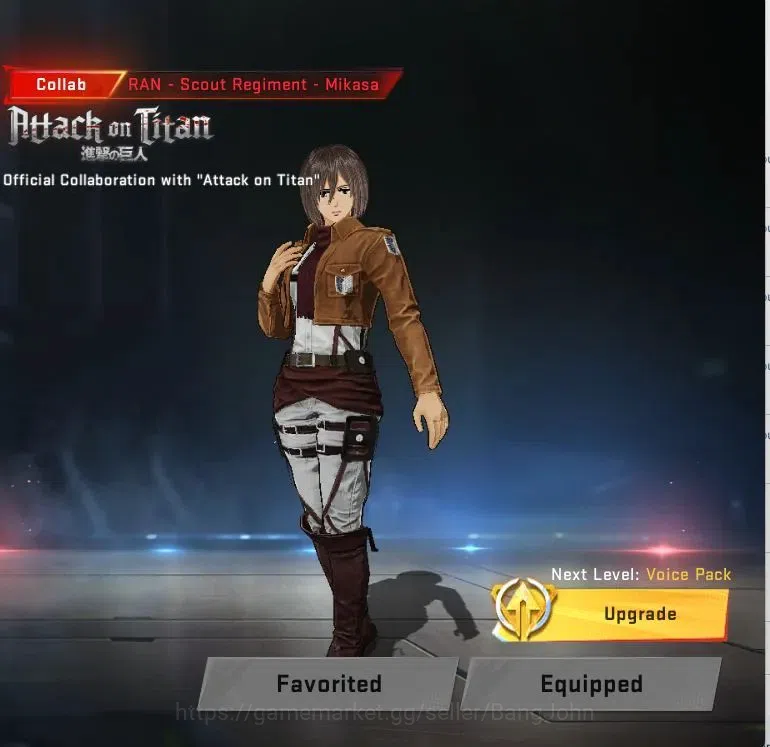 Blood Strike Accounts ASIA | 4 AOT COLLAB GUNS | AOT Mikasa | Eternal AU image 9