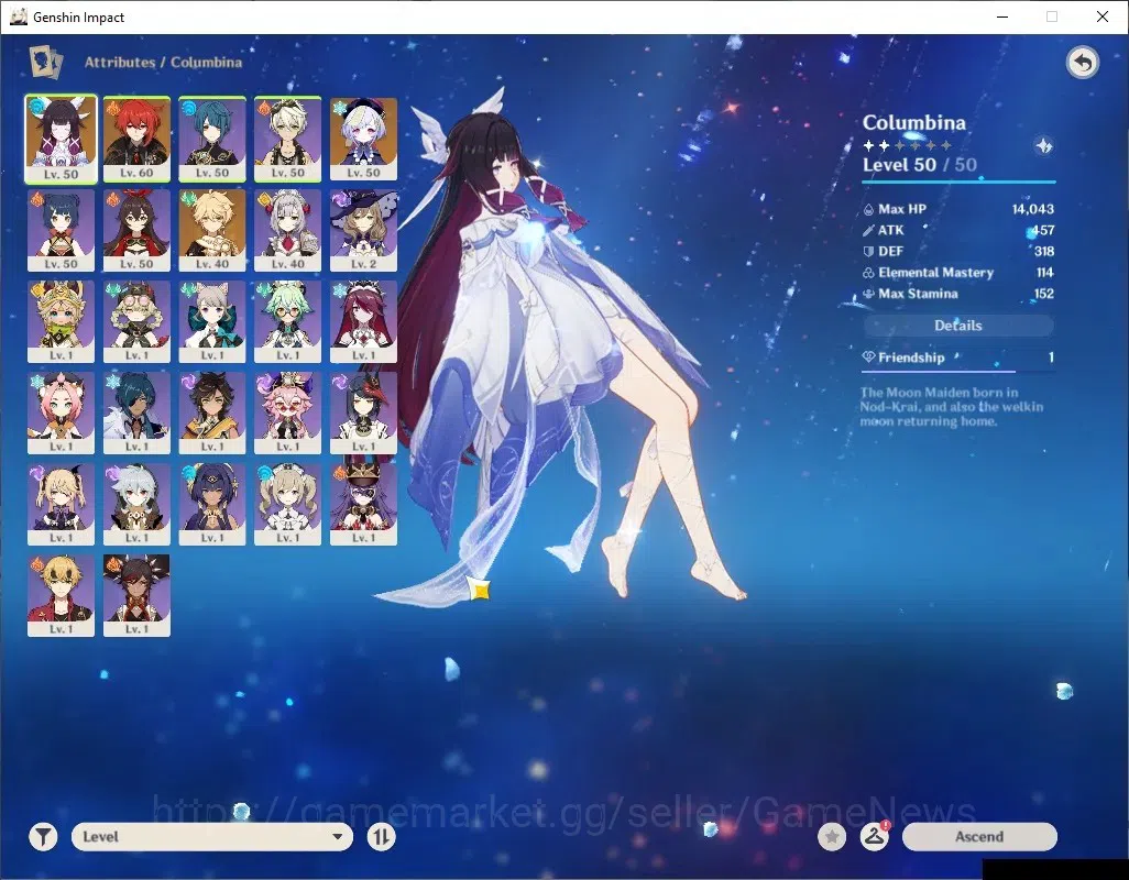 Genshin Impact Accounts ASIA|AR 31|1 Limited + 2 (*5Standard)|Columbina|Un image 3