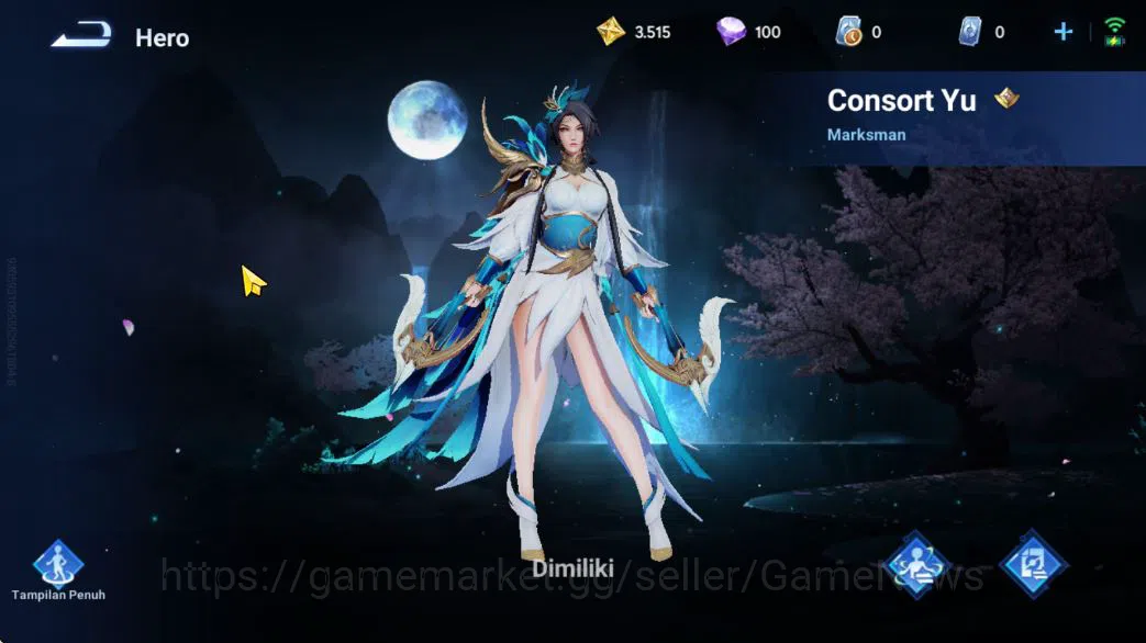 Honor of Kings Accounts Hero 13 Skin 3|Fresh Starter| (Consort Yu Legend) image 3