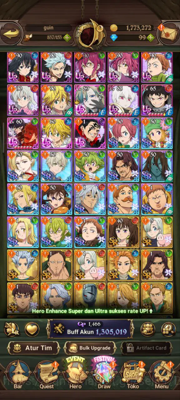 The Seven Deadly Sins: Grand Cross Accounts ASIA | 1,3M CC | DM 99 | 4 UR Nightmare Salos, Mer image 1