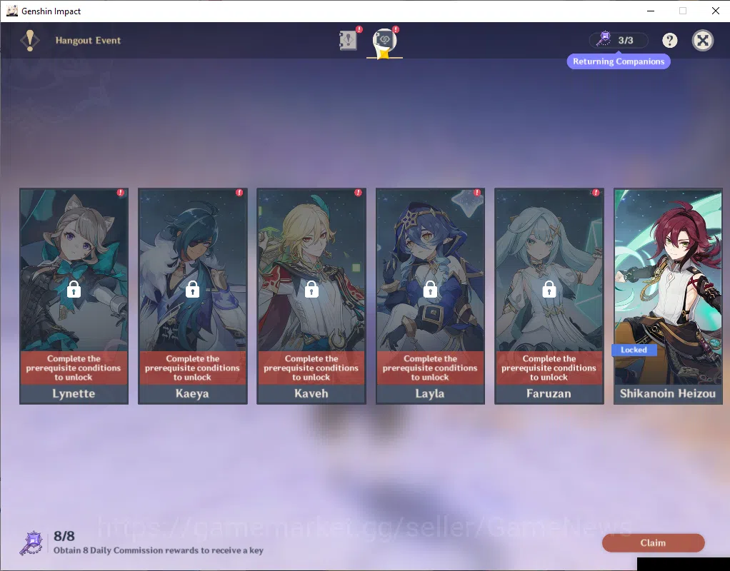 Genshin Impact Accounts ASIA|AR 55|3 Limited +3(*5WEP)|Ayaka+Sign,Nefer,Ve image 3