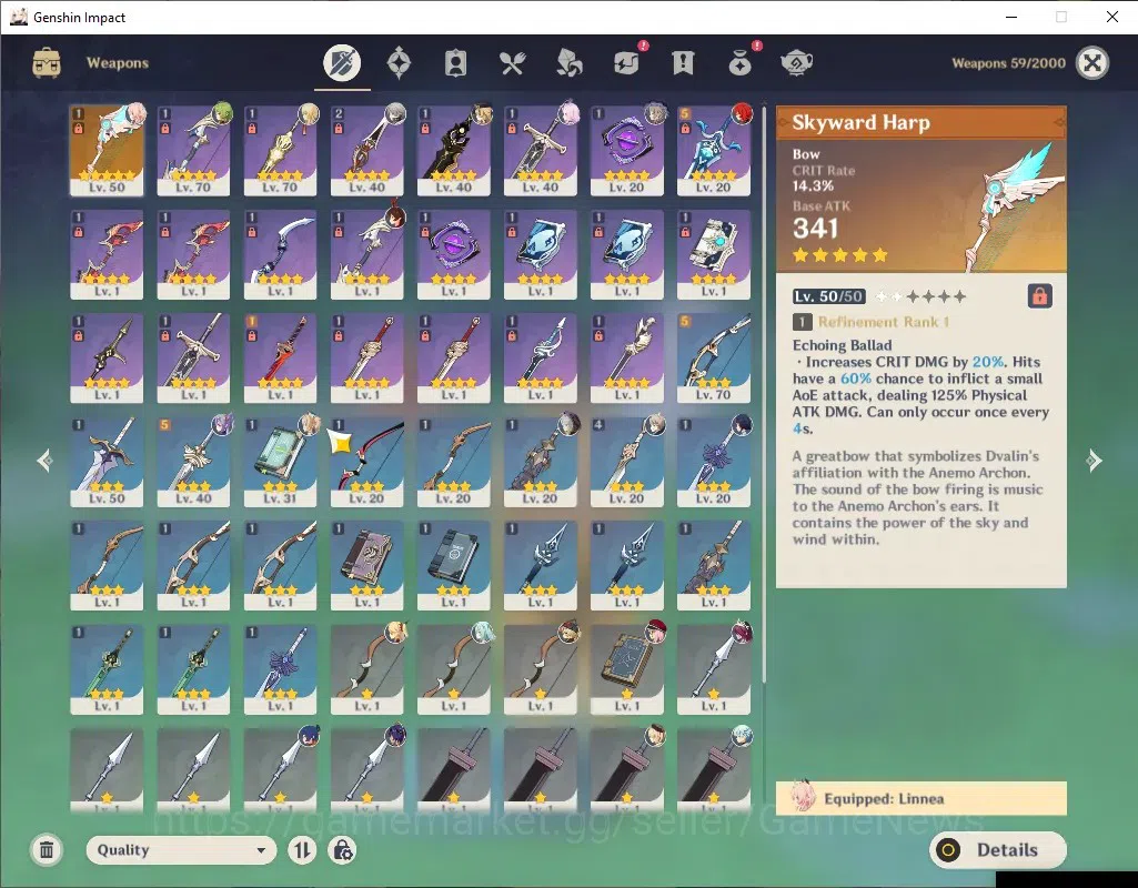 Genshin Impact Accounts ASIA|AR 45|2 Limited + 1(*5 Weapon)| Linnea,Navia  image 3