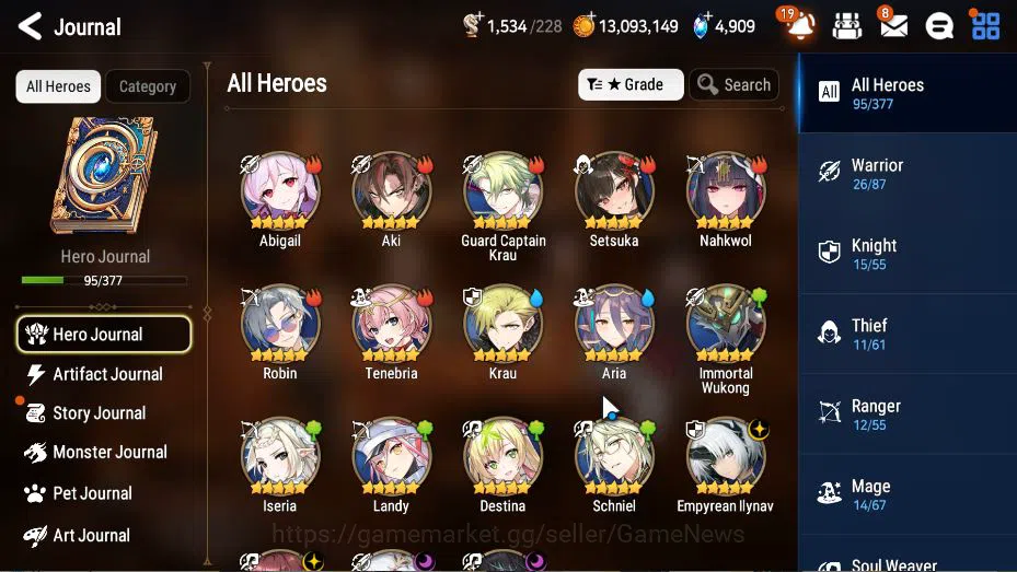 Epic Seven Accounts GLOBAL Unverif|New Era|4 ML(Salome, EIlynav, DD Ra image 20