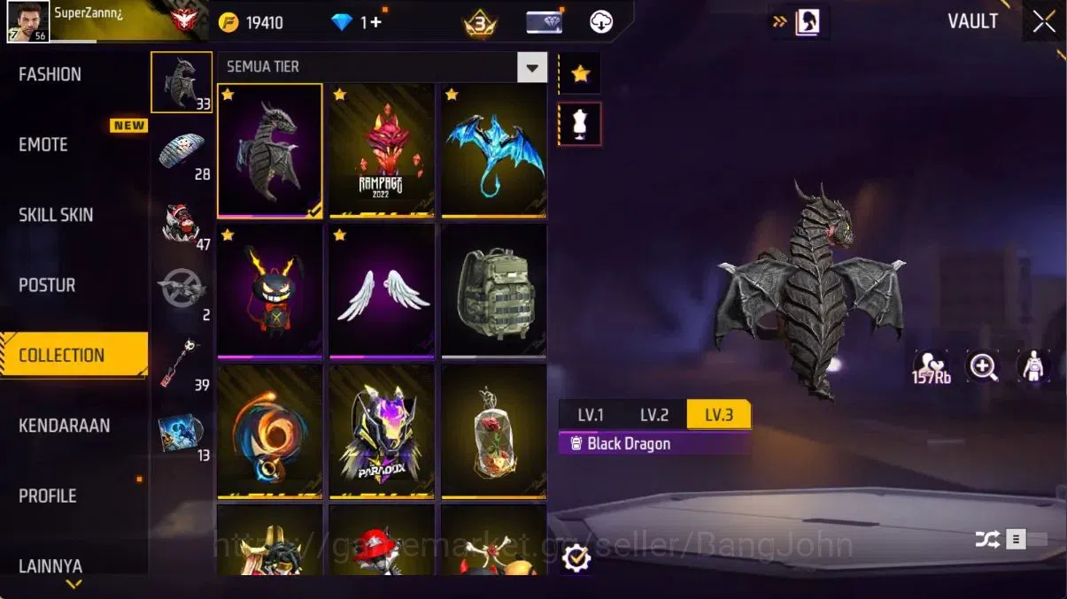 Free Fire Accounts Indonesia | Evo(SCAR Megalodon Lv5,Drachen Fist Lv image 14