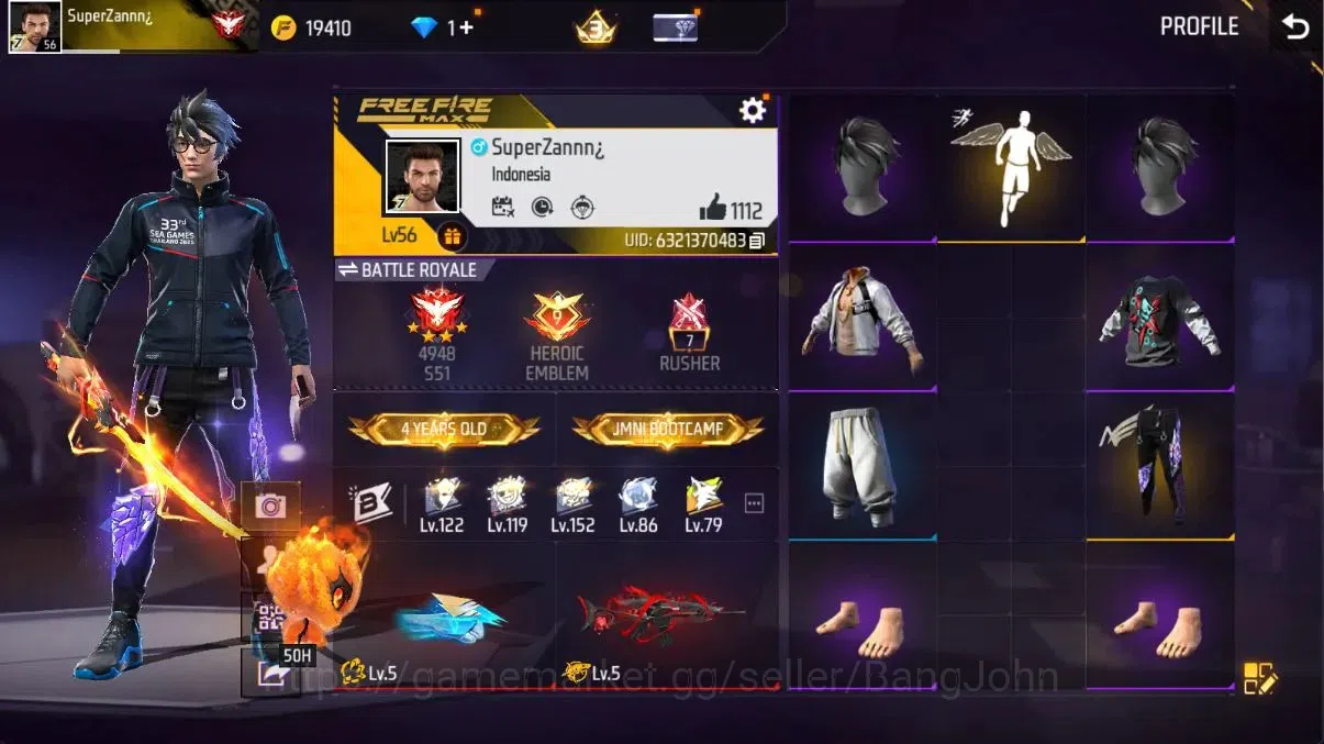 Free Fire Accounts Indonesia | Evo(SCAR Megalodon Lv5,Drachen Fist Lv image 17