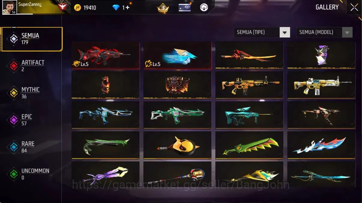 Free Fire Accounts Indonesia | Evo(SCAR Megalodon Lv5,Drachen Fist Lv image 5