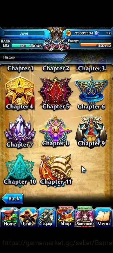 Grand Summoners Accounts End-Game Global|Rank 85|16 Ascend+7 TW|[S Miyu,Emiya,Chloe,S Chloe,Veldora,Akemi,6x 10