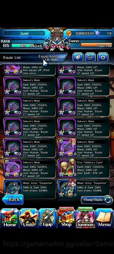 Grand Summoners Accounts End-Game Global|Rank 85|16 Ascend+7 TW|[S Miyu,Emiya,Chloe,S Chloe,Veldora,Akemi,6x 14