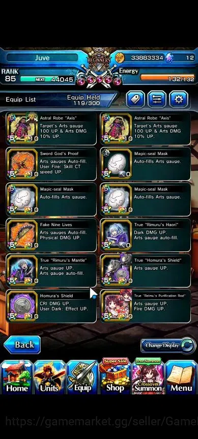 Grand Summoners Accounts End-Game Global|Rank 85|16 Ascend+7 TW|[S Miyu,Emiya,Chloe,S Chloe,Veldora,Akemi,6x 16