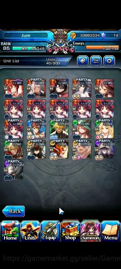 Grand Summoners Accounts End-Game Global|Rank 85|16 Ascend+7 TW|[S Miyu,Emiya,Chloe,S Chloe,Veldora,Akemi,6x 5