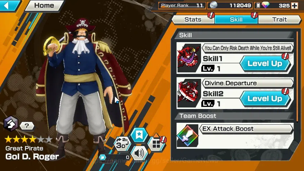 One Piece Bounty Rush Accounts Global|1 EX|Great Pirate Gol D. Roger|325 Crystal| image 6
