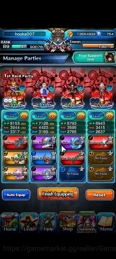 Grand Summoners Accounts Global|Rank 89|Fresh Story+Side|Ready Gacha 754 CC image 3