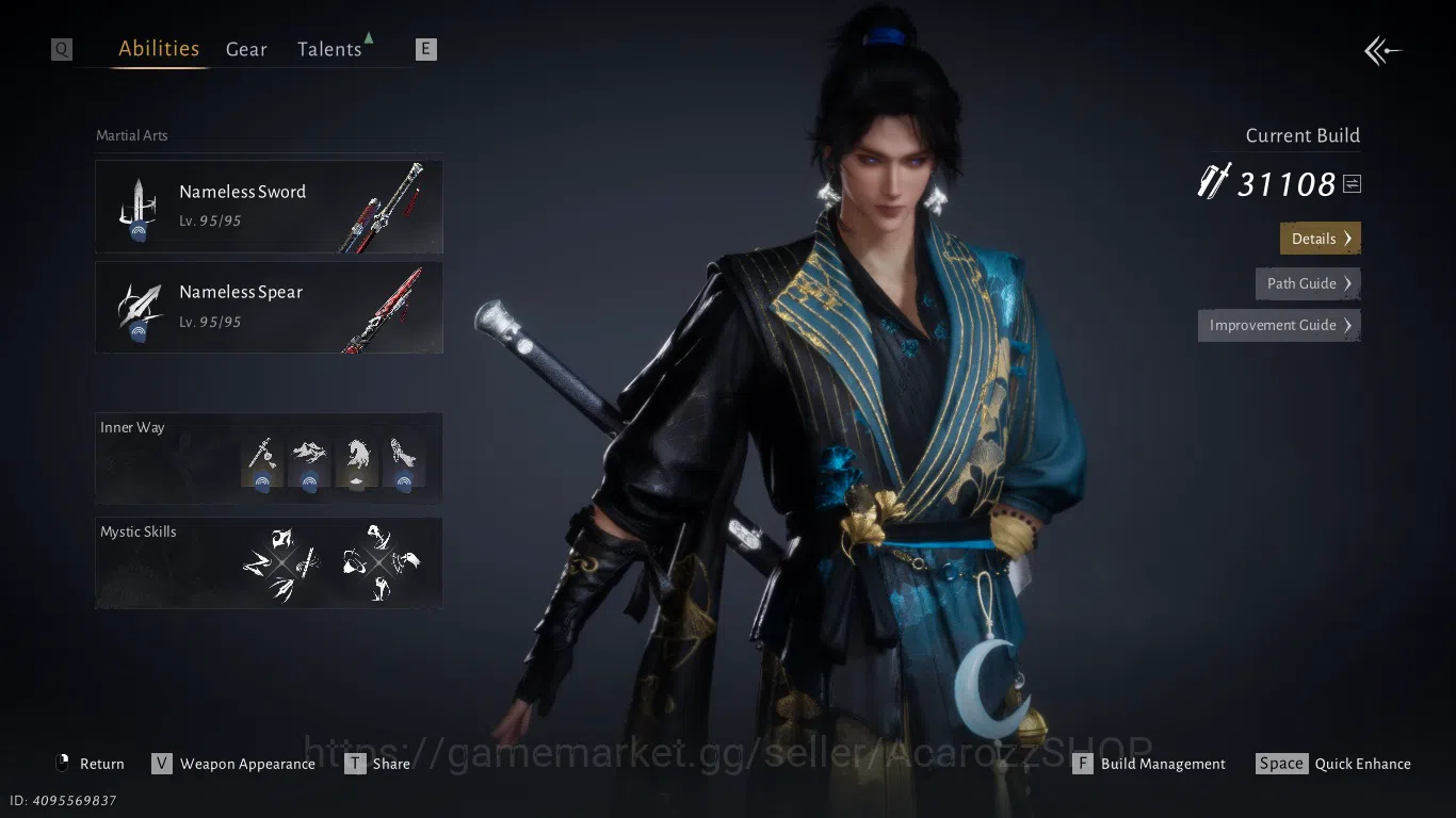 Where Winds Meet Accounts GLOBAL - ASIA / LV 95 - 31.000 GS / NAMELESS SWORD image 2