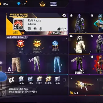 Free Fire Accounts Indonesia |1 EVO : MP5 Platinum Divinity| M1887 EmeraldPower |Electrify Bp| Check FF1038B