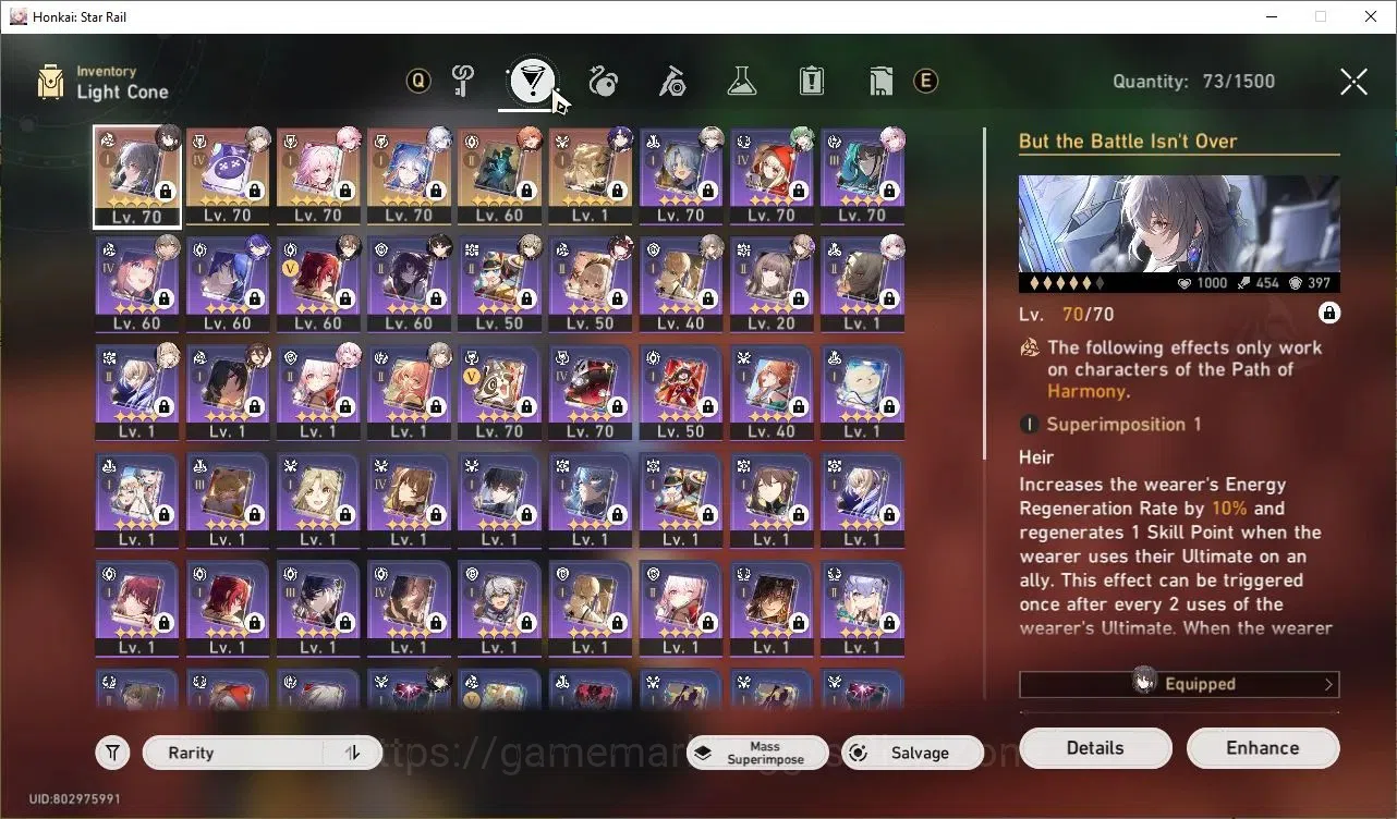 Honkai Star Rail Accounts Others Asia|TL60|7 Lim|DHIL+Acheron|Sparkle|Robin|Firefly|Bronya LC S1|1972 Jade|Detail Cek 7