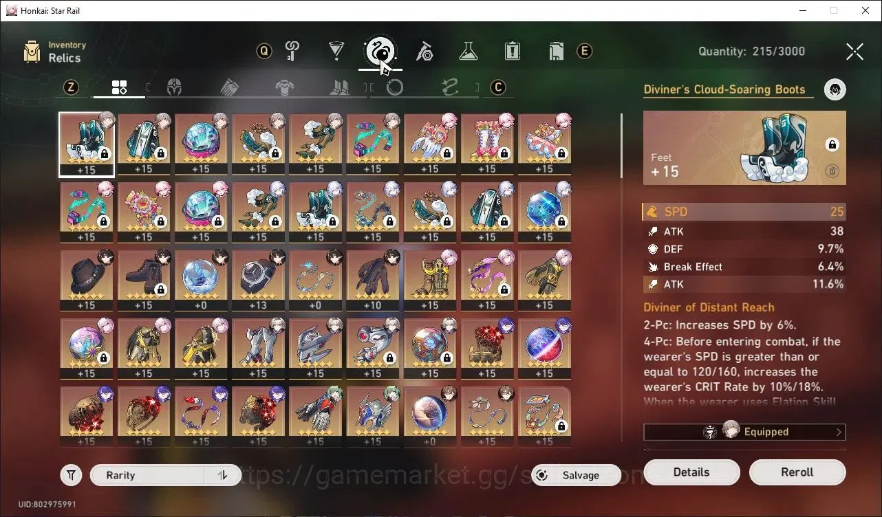 Honkai Star Rail Accounts Others Asia|TL60|7 Lim|DHIL+Acheron|Sparkle|Robin|Firefly|Bronya LC S1|1972 Jade|Detail Cek 8