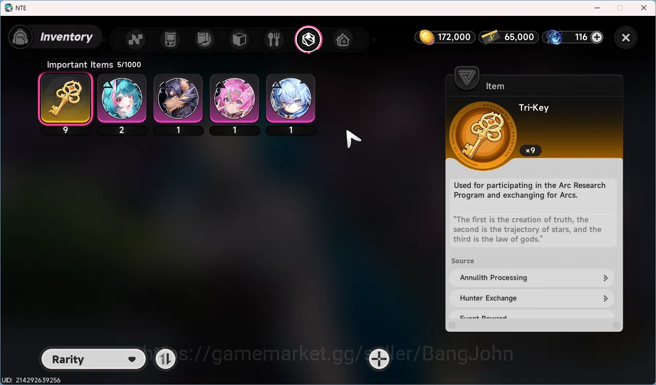 Neverness to Everness Accounts NA | Staeter Lv3 | 1 S Char Nanally + 5 A Char | M image 5
