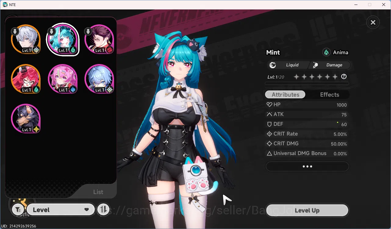 Neverness to Everness Accounts NA | Staeter Lv3 | 1 S Char Nanally + 5 A Char | M image 9