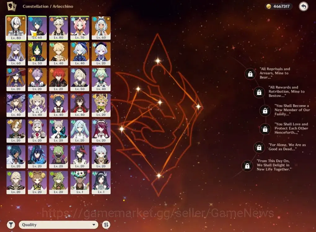 Genshin Impact Accounts ASIA|AR45|4Limited+1(*5Weapon)|Arlecchino+sign,Dur image 3