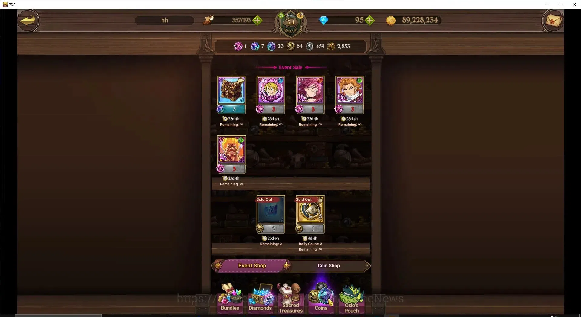 The Seven Deadly Sins: Grand Cross Accounts Global|2M CC|95 DM+1 UR Select|4 LR+5 UR+Collab Re image 11