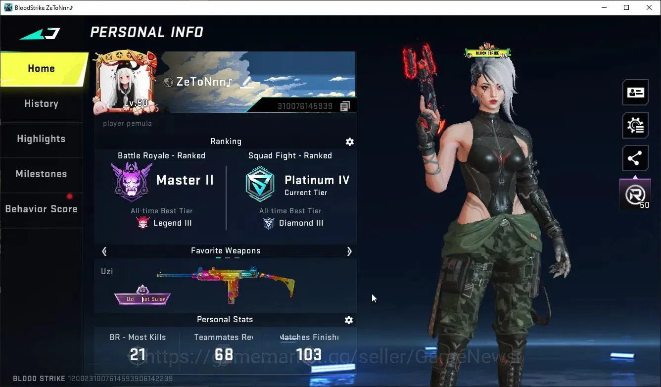 Blood Strike Accounts ASIA|ETERNAL DeAgle+Collab TOKREV[FN2000-Twin,Take image 2