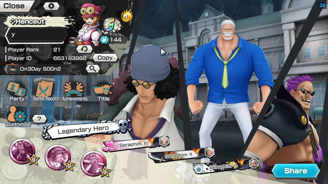 One Piece Bounty Rush Accounts Starter Global| 4 EX| Legendary Hero D.Garp,FILM Z Zephyr,Blackbeard Pirates Kuzan,Navy HQ 2