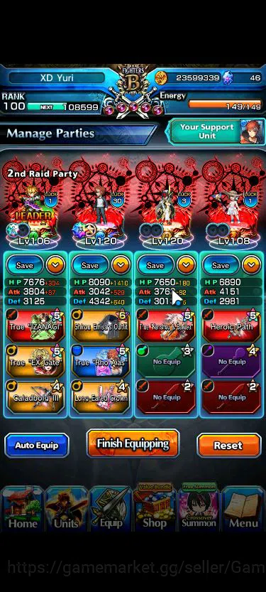 Grand Summoners Accounts Mid-Game Global|Rank 100|1 Sp Art+25 Ascend+2 TW|[Emiya,Chloe]+TW,S Miyu,Jay,S Luvrin,WH 4