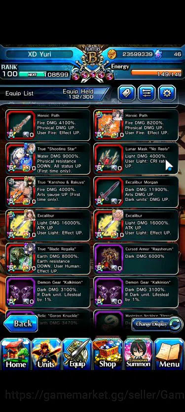 Grand Summoners Accounts Mid-Game Global|Rank 100|1 Sp Art+25 Ascend+2 TW|[Emiya,Chloe]+TW,S Miyu,Jay,S Luvrin,WH 9